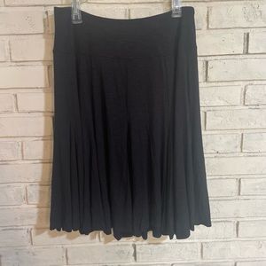 COLDWATER  CREEK 10-12)petite, pleated circle skirt. Black . EUC